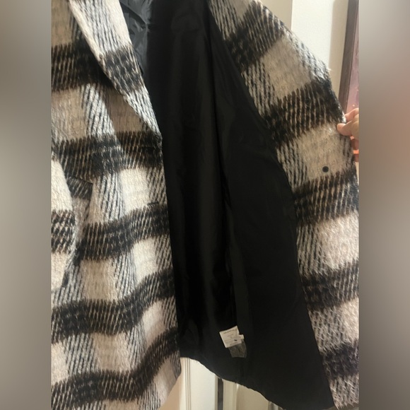 Nine West Women's Black/Brown and White Plaid Coat - Picture 10 of 15